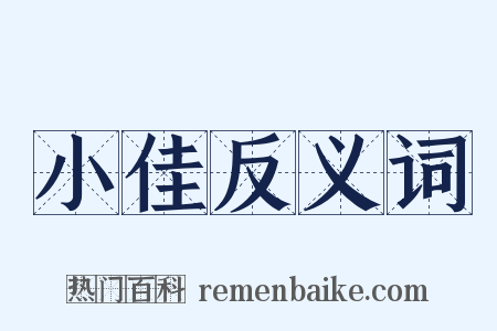 小佳反义词是什么意思的图片
